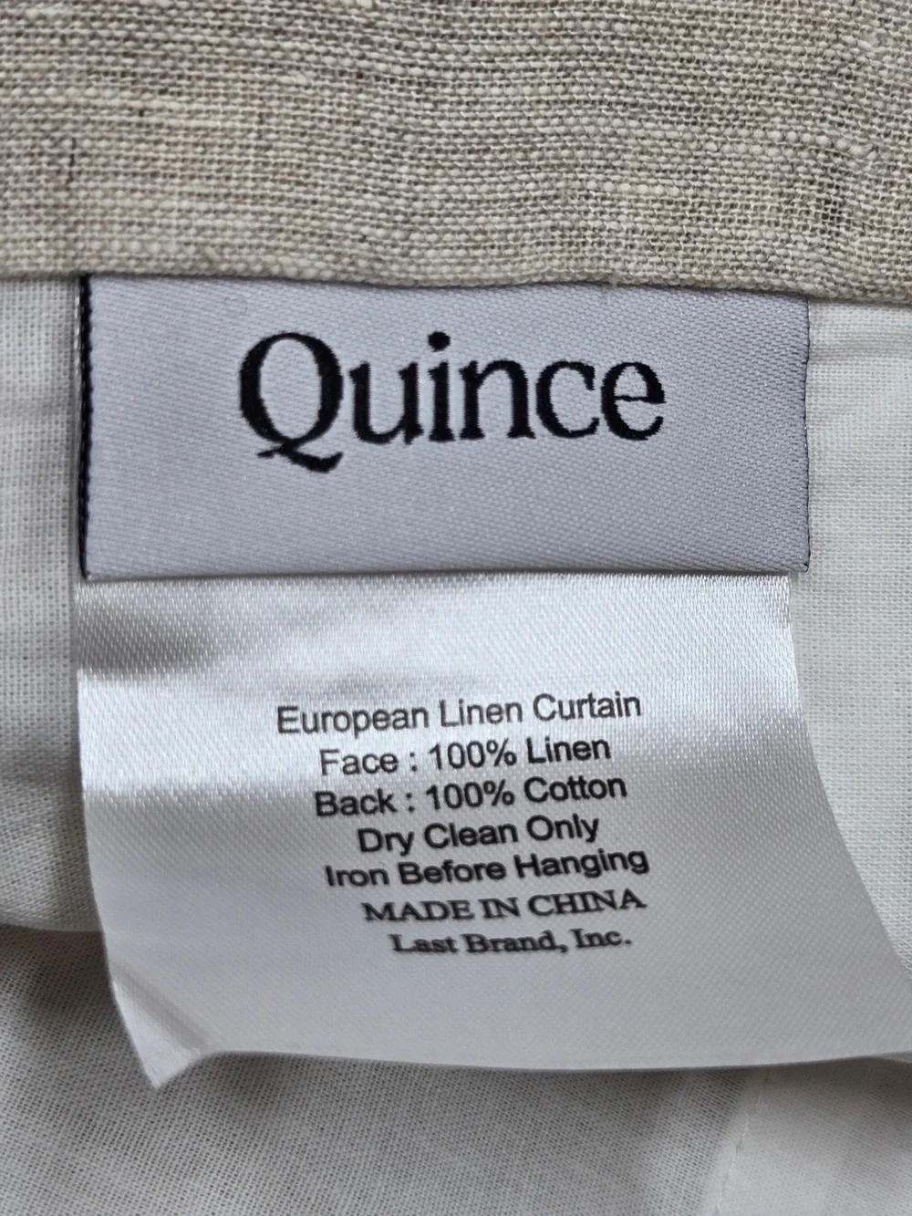 NWT QUINCE Set Of 2 48x108 European Linen Curtains Flax 0048